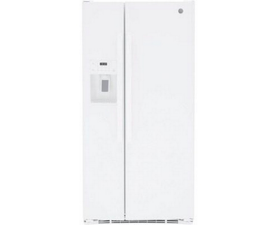 Réfrigérateur côte à côte de 33 po, 23 Pi cu. avec distributeur d'eau et de glace GE - GSS23GGPWW