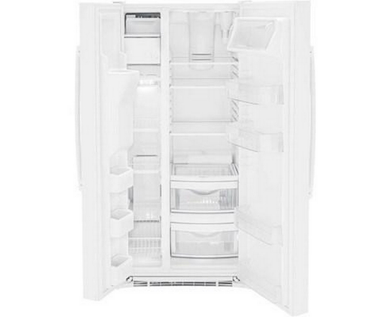Réfrigérateur côte à côte de 33 po, 23 Pi cu. avec distributeur d'eau et de glace GE - GSS23GGPWW