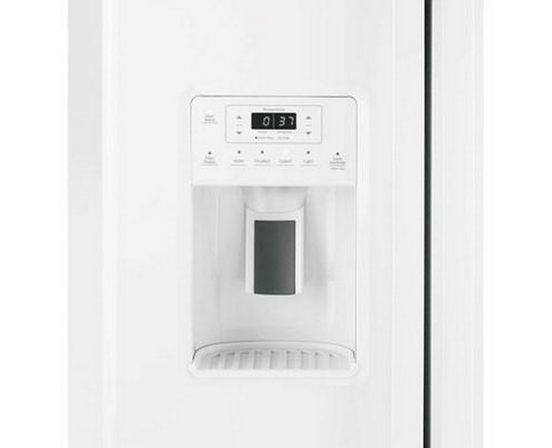 Réfrigérateur côte à côte de 33 po, 23 Pi cu. avec distributeur d'eau et de glace GE - GSS23GGPWW