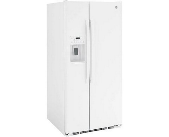 Réfrigérateur côte à côte de 33 po, 23 Pi cu. avec distributeur d'eau et de glace GE - GSS23GGPWW