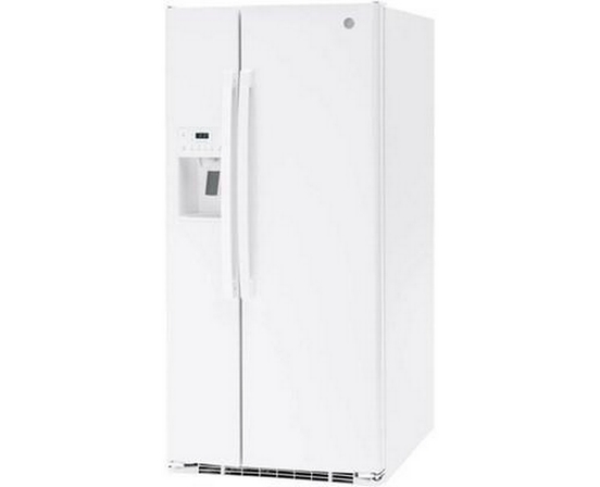 Réfrigérateur côte à côte de 33 po, 23 Pi cu. avec distributeur d'eau et de glace GE - GSS23GGPWW