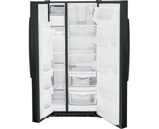 Réfrigérateur côte à côte de 33 po, 23 Pi cu. avec distributeur d'eau et de glace GE - GSS23GGPBB