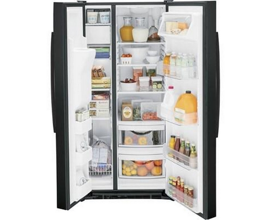 Réfrigérateur côte à côte de 33 po, 23 Pi cu. avec distributeur d'eau et de glace GE - GSS23GGPBB