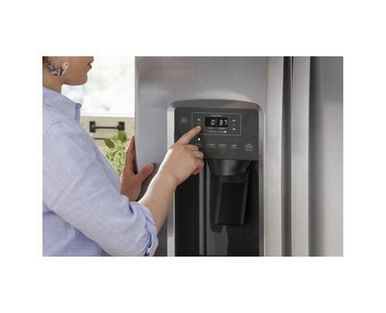 Réfrigérateur côte à côte de 33 po, 23 Pi cu. avec distributeur d'eau et de glace GE - GSS23GYPFS