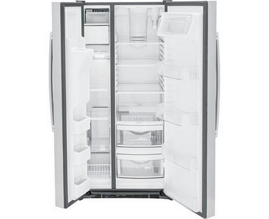 Réfrigérateur côte à côte de 33 po, 23 Pi cu. avec distributeur d'eau et de glace GE - GSS23GYPFS