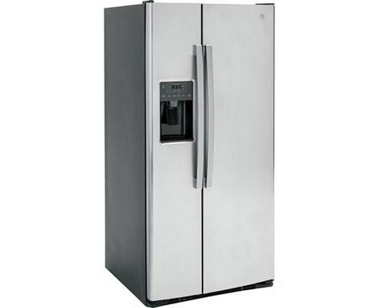 Réfrigérateur côte à côte de 33 po, 23 Pi cu. avec distributeur d'eau et de glace GE - GSS23GYPFS
