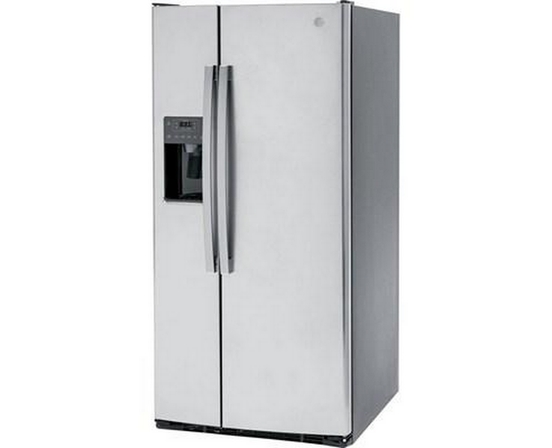Réfrigérateur côte à côte de 33 po, 23 Pi cu. avec distributeur d'eau et de glace GE - GSS23GYPFS