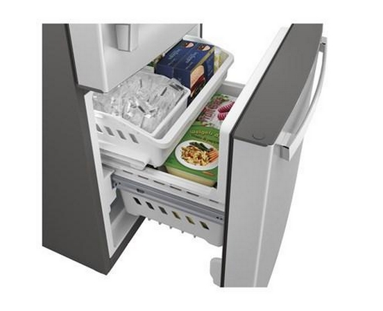 Réfrigérateur à congélateur inférieur amovible de 30 po., 21 Pi cu. avec machine à glaçons interne GE - GDE21EYKFS